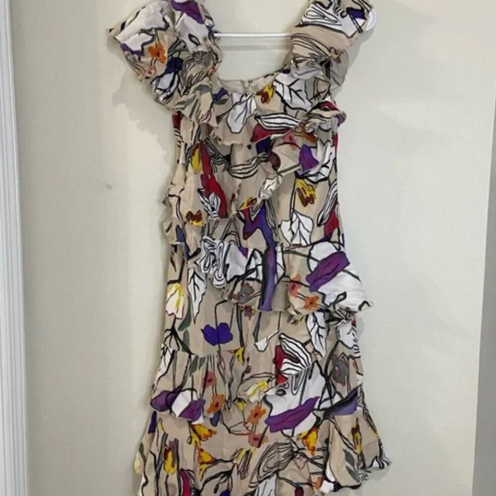 Liu Jo Milan Floral Ruffle Off-Shoulder Dress Fully Lined EUC - Picture 5 of 13